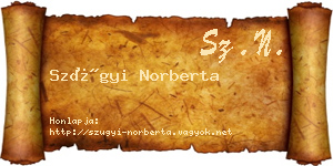 Szügyi Norberta névjegykártya